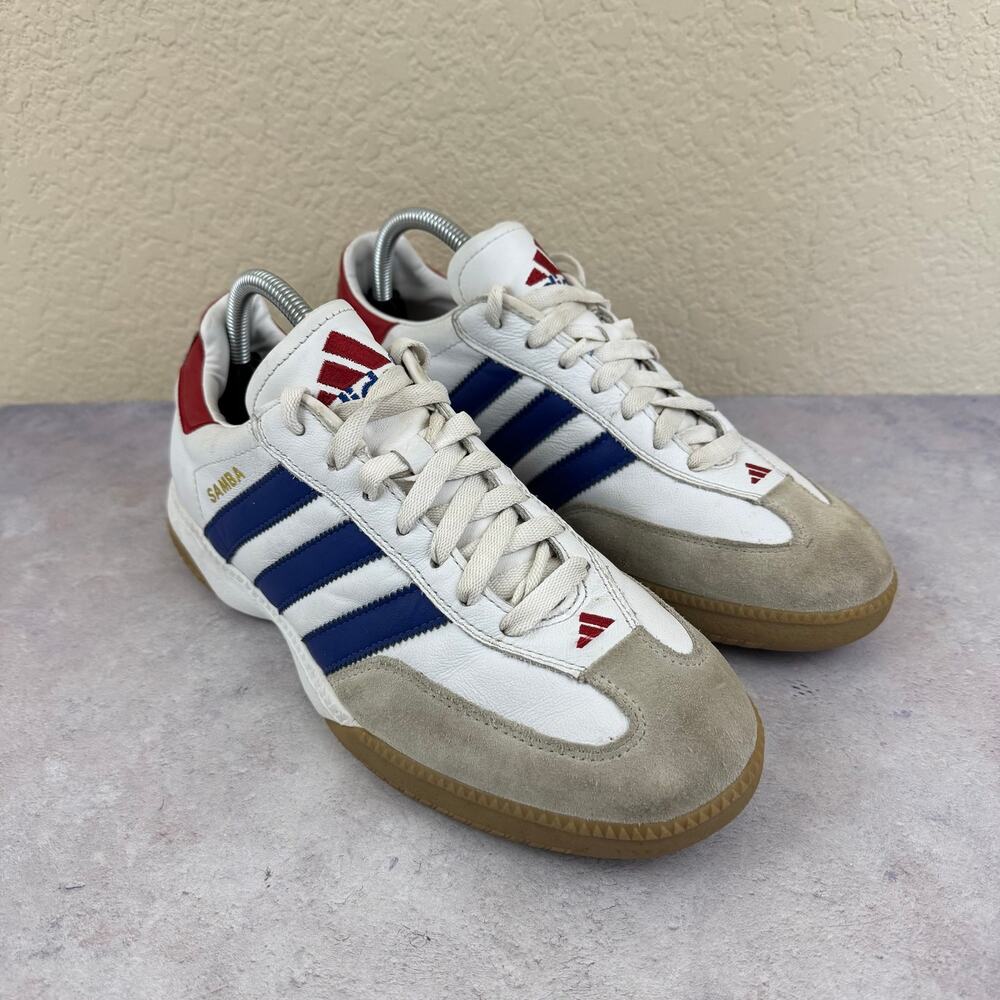 Adidas Vintage Y2K Samba Soccer Shoes Mens Size 9 Millennium Red White Blue